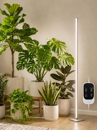 Vista 10 de GLOWRIUM Luces de cultivo para plantas de interior, luces de cultivo de plantas verticales de 36W con temporizador automático, luz de cultivo LED
