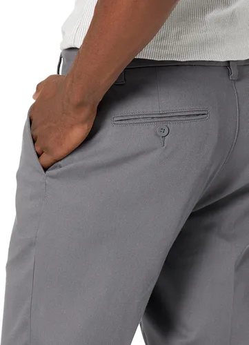 Vista 3 de Tienda Essentials Pantalón chino elástico ajustado resistente a las arrugas, sin pinzas, para hombre
