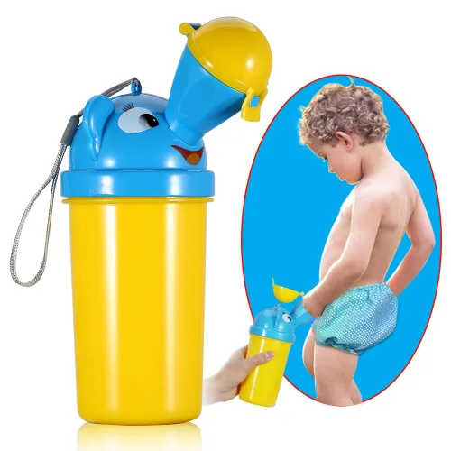 Vista 10 de ONEDONE Orinario portátil para niños, botella de orina de 17 onzas con cepillo limpio, orinal de viaje para niños, taza de orina para niños, inodoro