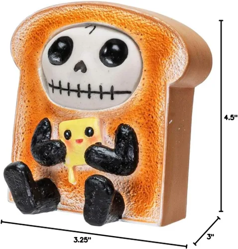 Vista 6 de Furrybones Summit Collection - Figura decorativa con diseño de esqueleto, disfraz de tostada de pan de 3 pulgadas de alto, estatua coleccionable
