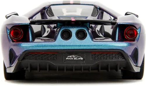 Vista 5 de Jada Pink Slips 1:24 W7 2017 Ford GT - Auto fundido a presión, juguetes para niños y adultos (morado metálico/azul)