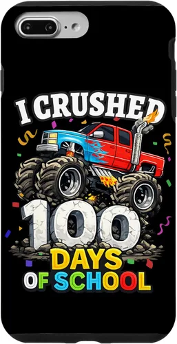 Vista 12 de I Crushed 100 Days of School - Monster Truck 100th Day Boys Case for iPhone 16