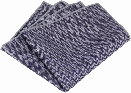 Vista 3 de Juego de corbata de lana de espiga para hombre corbata con bolsillo cuadrado a juego