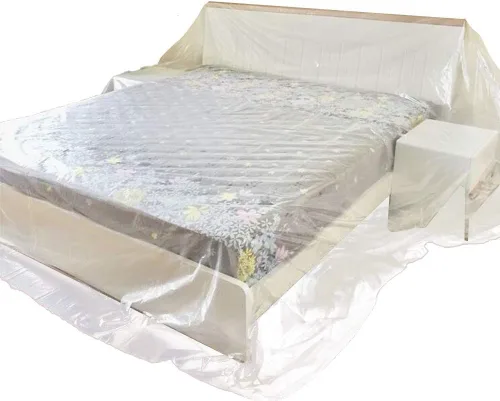 Vista 4 de Ruibo Funda protectora de sofá grande para muebles, tela de plástico impermeable, lona de plástico transparente para pintura, mudanza