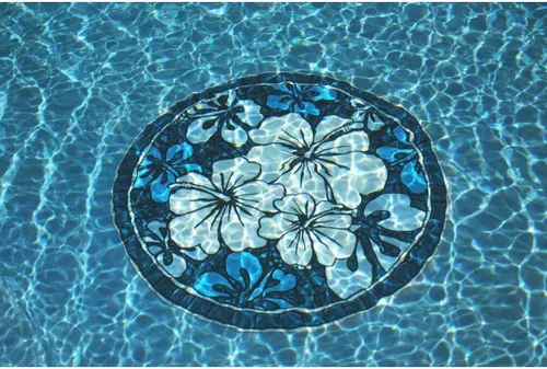 Vista 5 de Arte decorativo para piscina, tapete de piscina, más de 50 diseños, fácil de instalar y quitar