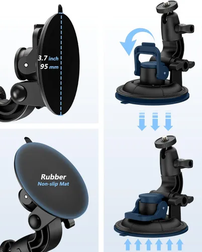Vista 5 de Soporte para tableta de parabrisas de automóvil, ventosa, resistente, para tablero, automóvil, camión, vehículo, SUV con tornillo de 1/4 pulgadas