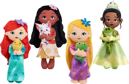 Vista 5 de Disney Princess Just Play - Muñeca de peluche de 14 pulgadas de Lil' Friends de Moana & Pua, juguetes para niños de 3 años en adelante