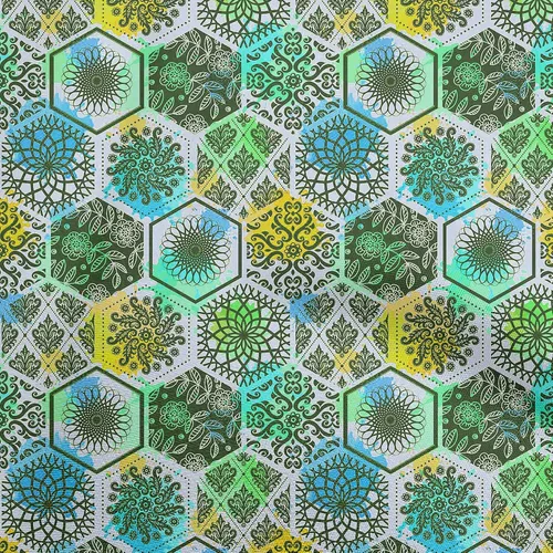 Vista 11 de oneOone Cotton Flex Dark Blue Fabric Floral DIY Clothing Quilting Fabric Print Fabric By Yard 40 Inch Wide-2H Azul Oscuro