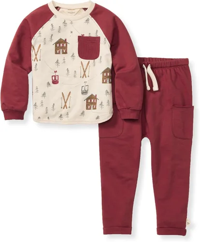 Vista 27 de Burt's Bees Baby Boys Organic Cotton Sweatshirt & Jogger Set, Outfit Bundle Fútbol de lavado ácido