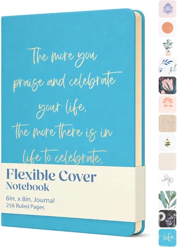 Vista 18 de WORLD TRAVELER Eccolo Medium Lined Journal Notebook, A5 Writing Journal, 256 Ruled Ivory Pages, Ribbon Bookmark