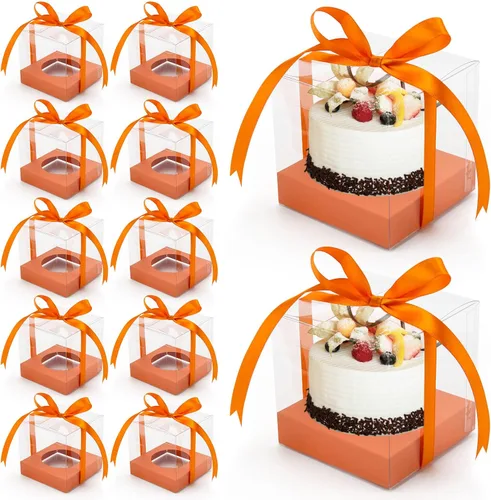 Vista 10 de 12 cajas transparentes para cupcakes de 3.5 pulgadas (negro)