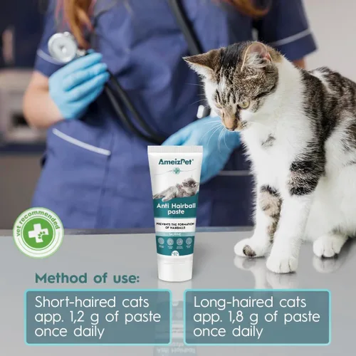 Vista 4 de AmeizPet - Remedio para bolas de pelo para gatos, sabor a carne, 4.23 onzas (4.23 oz)