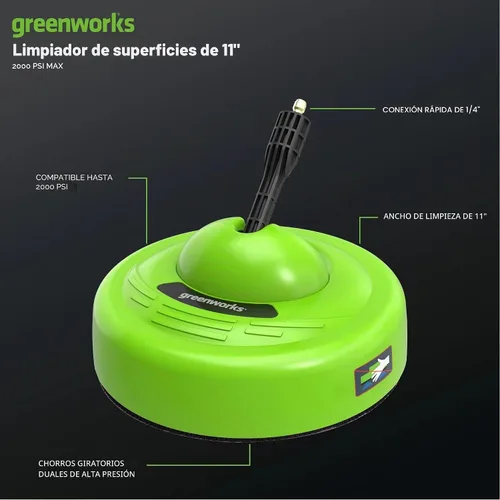Vista 2 de Greenworks Accesorio de Limpieza de Superficies Universal de 11" para Lavadora a Presión