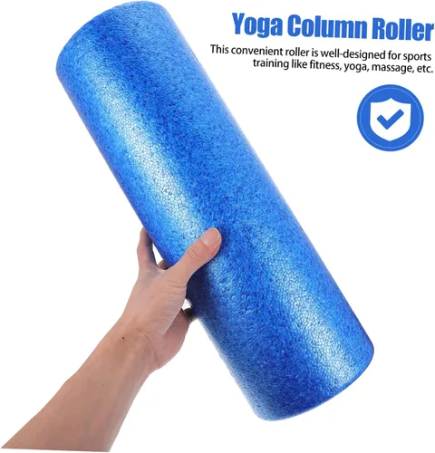 Vista 2 de Foam Yoga Column Roller Blue Fitness Muscle Massage Roller for Back Legs Arms Lightweight Compact Body Relaxing Tool for Flexibility Strength Rehab