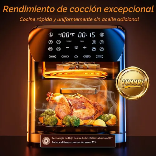 Vista 3 de Panana Freidora de aire de 8.5 cuartos para comidas rápidas y fáciles, freidora de aire compacta con 10 funciones preestablecidas, freidora de aire