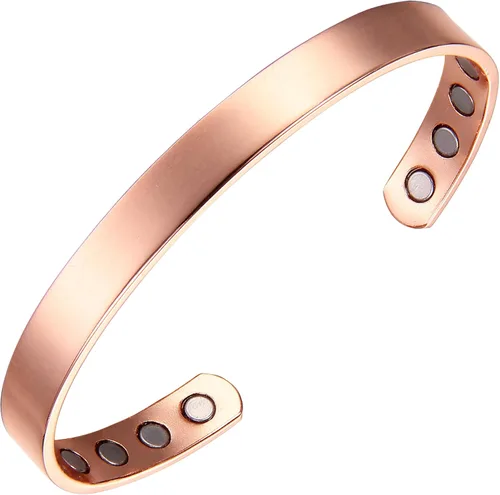 Vista 10 de Earth Therapy Pulsera magnética de cobre para mujer, estilo griego, ajustable, ultra fuerte