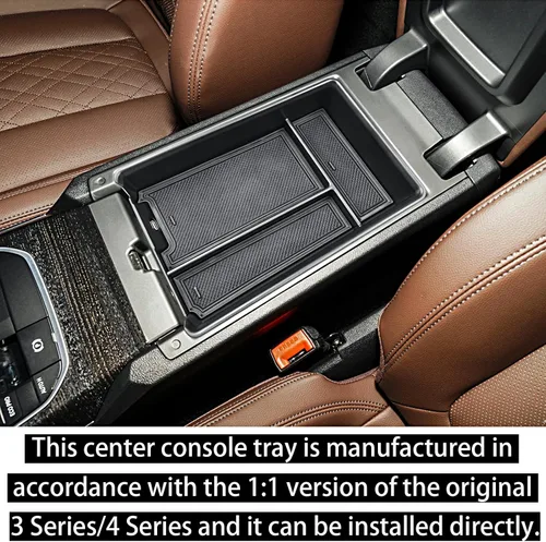 Vista 3 de RUNROAD Organizador de consola central compatible con BMW Serie 3 G20/G21 2019-2026 y Serie 4 G22/G23/i4 2021-2026 Accesorios, bandeja de consola