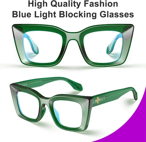 Vista 2 de VISOONE Cat Eye Blue Light Blocking Glasses TR90 Anti-glare Women Calida