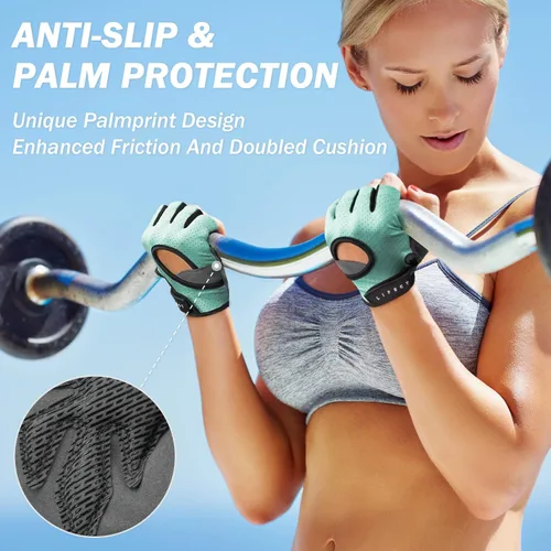 Vista 3 de LIFECT Freedom - Guantes de entrenamiento para levantamiento de pesas que cubre los nudillos, guantes cortos sin dedos con dorso curvo abierto