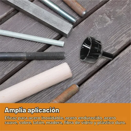 Vista 6 de Punta de taladro para achaflanado de carburo de tungsteno 1/2" a 1-3/8" Uniburr, herramienta de reparación de rosca de perno para eliminar rebabas