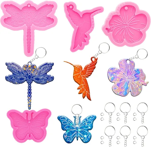 Vista 8 de Angel Wings Molde de silicona de resina con forma de mariposa, molde de resina epoxi, molde de resina para manualidades de joyería, moldes