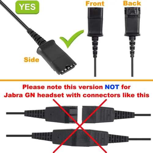 Vista 3 de VoiceJoy Cable de desconexión rápida para auriculares de centro de llamadas, adaptador divisor en Y, cable de supervisor de entrenamiento con botón