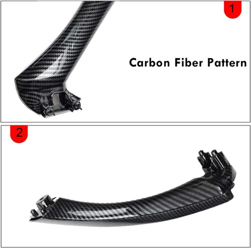 Vista 6 de Moonlinks Compatible con BMW Serie 3 E90 E91 E92 E93 - Manija de fibra de carbono, juego de fundas para manijas de puerta delantera y trasera