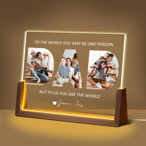 Vista 14 de Regalos de cumpleaños personalizados para el día del padre, para papá, de hija, hijo, esposa, marco de fotos con placa acrílica personalizada
