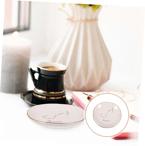 Vista 2 de USHOBE Jewelry Tray Astrology Ring Dish Ceramic Ring Dish Trinket Tray Necklace Ring Dish Jewelry Organizer Dish Jewelry Plates Miss Necklace Holder