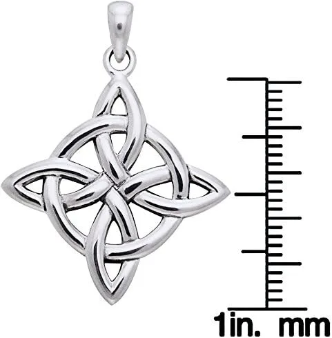 Vista 3 de Jewelry Trends Collar con colgante de nudo celta de buena suerte de plata esterlina de 18 pulgadas, Metal, No es una piedra preciosa