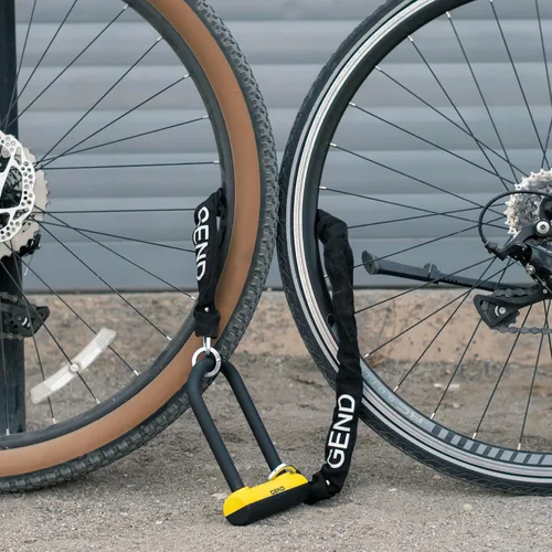 Vista 7 de GEND Candado antirrobo para bicicleta resistente con bloqueo en U endurecido de 0.638 in y cadena de 3 pies, bicicleta resistente a cortes