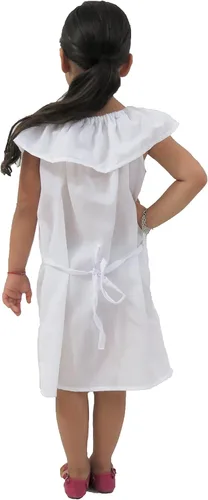 Vista 2 de Leos Imports Vestido tradicional mexicano Jocie bordado a mano, sin mangas, con volantes, vestido de fiesta para niñas, fabricado en México