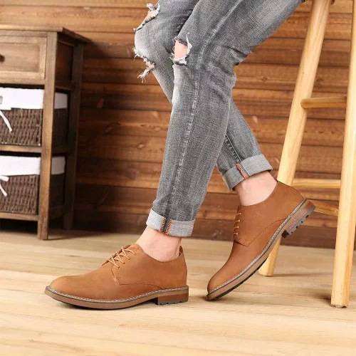 Vista 7 de Zapatos de vestir Oxford casuales con cordones para hombre