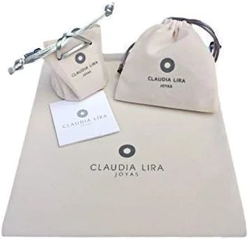 Vista 9 de Claudia Lira Joyas clásico azul para mujer pulsera de amistad pequeña hecha a mano de plata de ley abierta en forma de corazón cordón ajustable