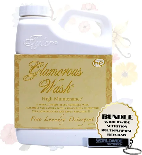 Vista 19 de Worldwide Nutrition Paquete Compatible con Tyler Glamorous Wash Diva Detergente Líquido para la Ropa - Lavable a Mano y a Máquina Detergente