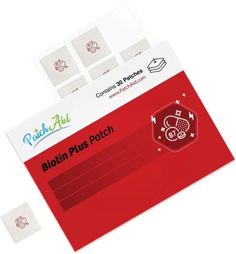 Vista 3 de PatchAid Biotin Plus Topical Patch 7.5 mg de biotina con A, C, D3 y folato, soporte para cabello, piel y uñas, 8 horas de uso y liberación lenta