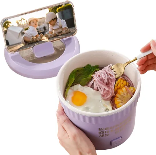 Vista 6 de Mini olla arrocera multifuncional, olla caliente eléctrica multifunción automática inteligente, 1 litro, multifuncional, para el hogar, todo en uno