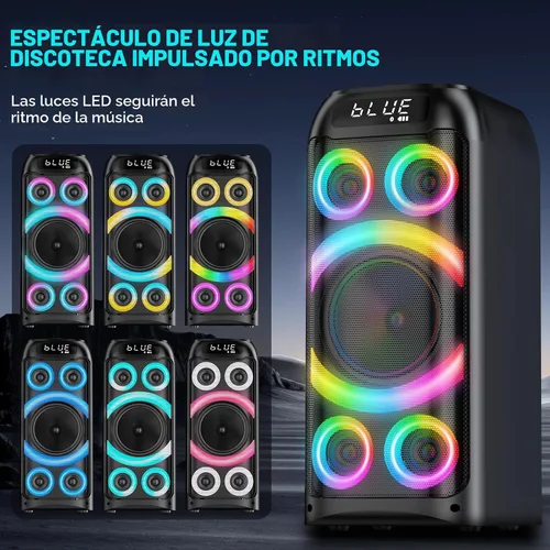 Vista 3 de Altavoz Bluetooth, potente sonido estéreo de 160 W de pico, graves profundos, inalámbrico, boombox portátil grande, altavoces de fiesta