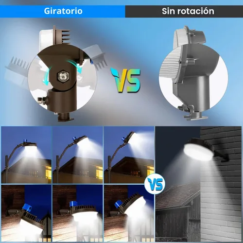 Vista 6 de ledmo Luz de Granero LED de 120W Luz del Atardecer al Amanecer con Ángulo Ajustable con Brazos de Montaje 18000LM Luz de Patio al Aire Libre