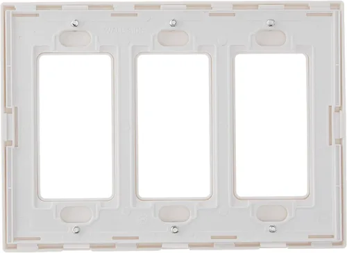 Vista 3 de Leviton Placa de pared Decora Plus de 3 elementos sin tornillos con montaje a presión, 80311-SW, blanco