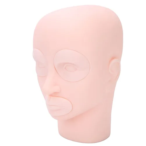 Vista 8 de Cabeza de entrenamiento de práctica, cabeza de maniquí de microblading de silicona, cabeza de entrenamiento de cejas, modelo de piel falsa