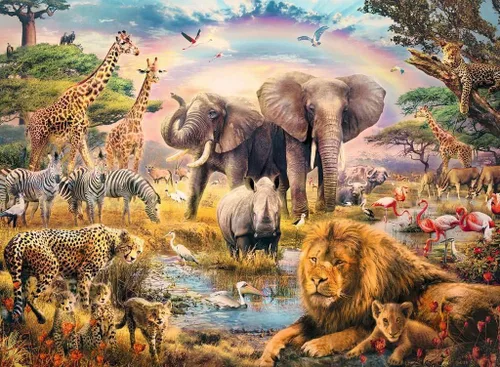 Vista 2 de Ravensburger African Safari - Rompecabezas de 100 piezas para niños a partir de 6 años