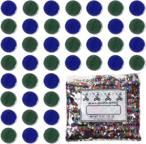 Vista 41 de Confetti Circle 1/4" Negro, Azul Marino Combo - 2 bolsas de media onza (1 oz) (8550/9971)