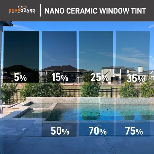 Vista 8 de Snapguard Solutions Tinte de cerámica residencial para ventanas, proporciona control de calor y protección UV, rollo de 2.5 pies x 12 pies (5%), 2
