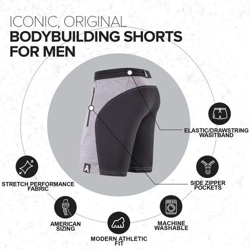 Vista 3 de Anthem Athletics Dominance - Pantalones cortos de gimnasio para hombre, de 5 y 7 pulgadas, con bolsillo con cremallera, para culturismo