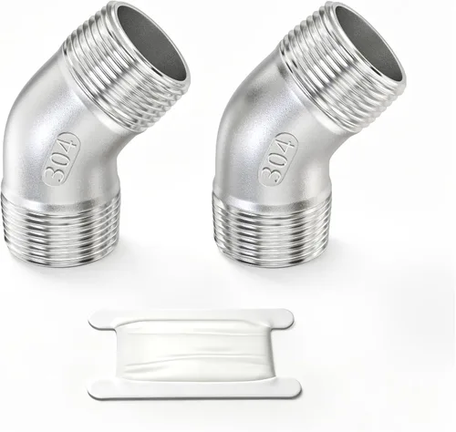 Vista 16 de TAISHER 2 piezas de acero inoxidable 304 accesorios de codo de 90 grados, tubo hembra NPT de 1 pulgada a 1 pulgada NPT hembra 304 accesorio