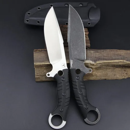 Vista 9 de Cuchillo de hoja fija de 12.2 pulgadas, mango de acero G10 DC53, cuchillo de garra para exteriores, herramientas EDC de campamento, fundas Kydex