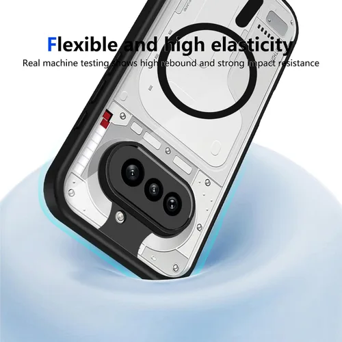 Vista 241 de Funda magnética transparente compatible con Xiaomi 17T, color negro 2 en 1 PC + TPU cubierta de teléfono a prueba de golpes, carcasa protectora