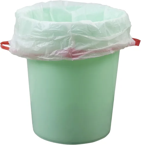 Vista 4 de Bolsas de basura blancas con cordón de 2.5 galones, 2 rollos/120