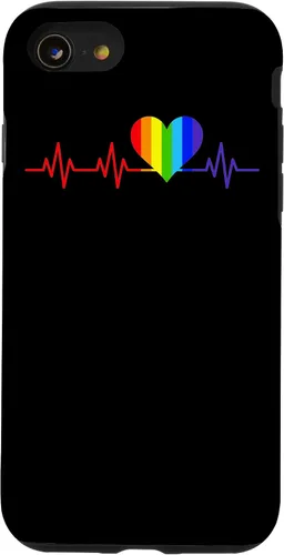 Vista 18 de Gay EKG Pulse Heartbeat Pride Flag y Queer LGBTQ Rainbow Case para iPhone 17